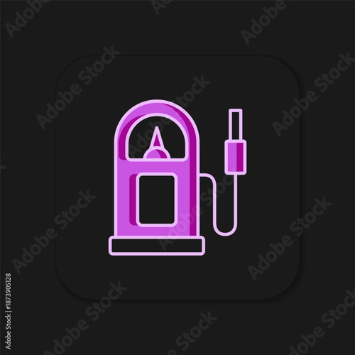 Filled outline Petrol or gas station icon isolated on black background. Car fuel symbol. Gasoline pump. Flat filled outline style with shadow. Vector