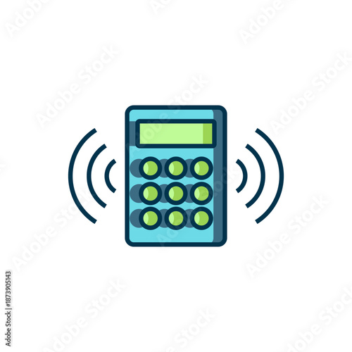 Filled outline Security system control panel with display icon isolated on white background. Keypad of security system for entering inside. Flat filled outline style with shadow. Vector
