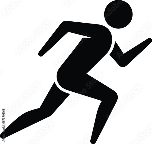 Running Man Sport Silhouette Vector Illustration