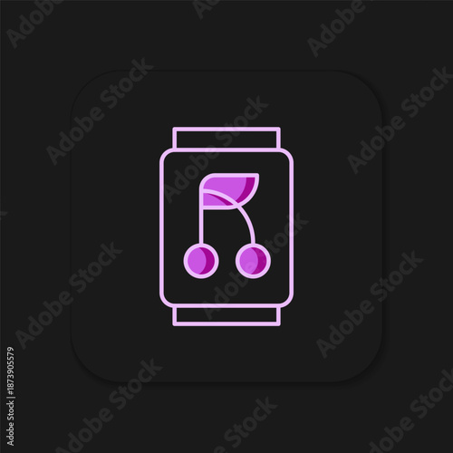 Filled outline Soda can icon isolated on black background. Flat filled outline style with shadow. Vector