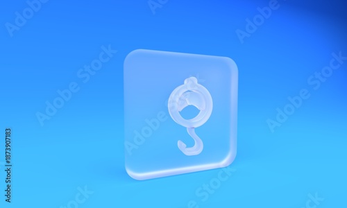 Billede på lærred Frosted glass Spring scale icon isolated on blue background