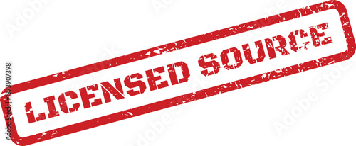 Distressed rubber stamp effect featuring LICENSED SOURCE text, indicating official authorization for origin points
