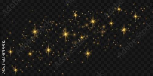 Gentle flow of golden dust particles floats softly, forming smooth abstract layers and subtle luminous motion. vector