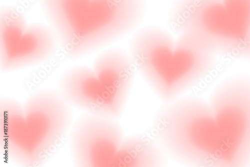 Set of Happy Valentine's day , heart and Love Minimalist Art , pink gradient	
