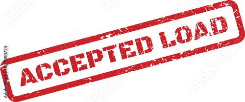 Grungy red rubber stamp with accepted load message perfect for documents and business applications
