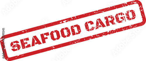 Grungy red rubber stamp with the words Seafood Cargo, perfect for logistics and shipping documents