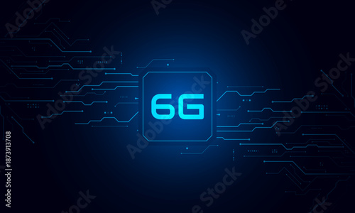 concept of technology 6G mobile network , New generation telecommunication, high-speed mobile Internet,	
