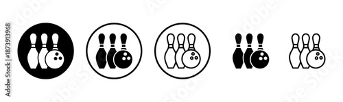 Bowling icon logo design. bowling ball and pin sign and symbol.