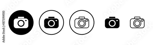 Camera icon logo design. photo camera sign and symbol. photography icon.