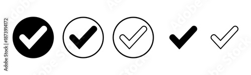 Check mark icon logo design. Tick mark sign and symbol