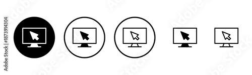 Computer icon logo design. computer monitor sign and symbol
