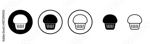 Cup cake icon logo design. Cup cake sign and symbol