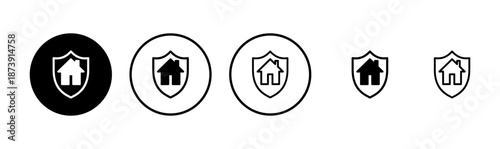 house insurance icon logo design. house protection sign and symbol