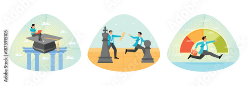 Learning or education concept. Succession planning. Performance evaluation.