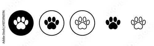 Paw icon logo design. paw print sign and symbol. dog or cat paw