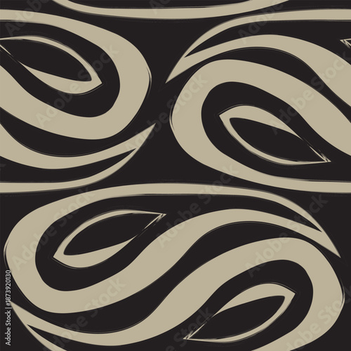 Neutral Colour Paisley abstract Seamless Pattern Design