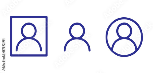 User Profile Icon Set – Account Avatar Person Outline Symbols