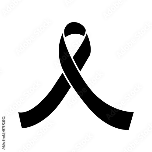 Awareness ribbon icon vector. Ribbon Illustration sign. Cancer Ribbon symbol or logo.