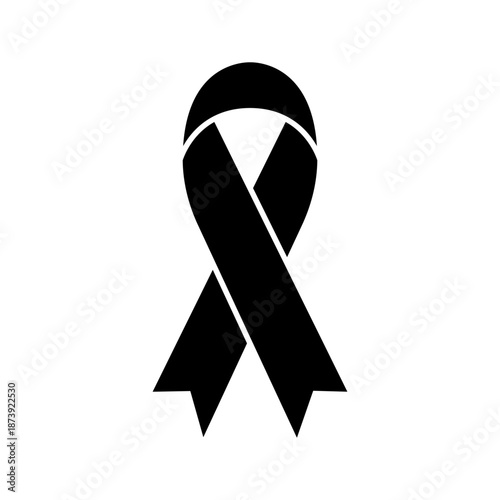 Awareness ribbon icon vector. Ribbon Illustration sign. Cancer Ribbon symbol or logo.