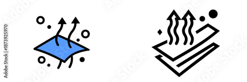 Vector illustration of abstract symbols representing air flow and heat