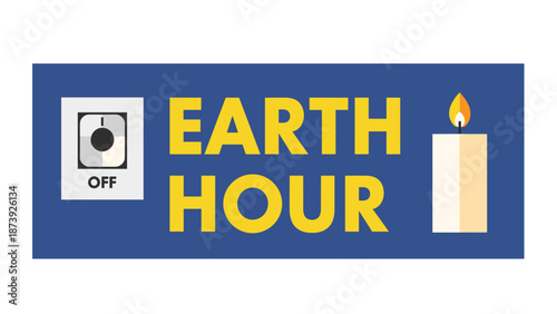 Earth Hour logo with switch off and candle symbolizing sustainability  