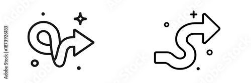 Stylized vector arrows directionally guiding progress and movement