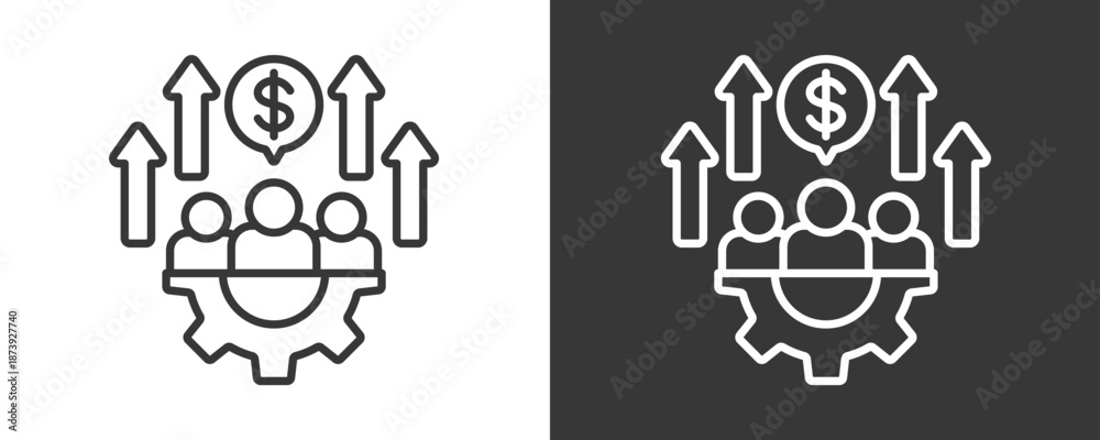 Fototapeta premium Workforce Icon Set Vector Collection Isolated In Black And White