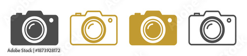 Camera icons set. Photography symbol. Photographing sign. Isolated vector illustration on transparent background