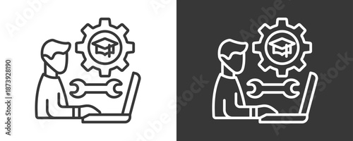 Apprenticeship Icon Set Vector Collection Isolated In Black And White