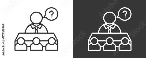 Interview Icon Set Vector Collection Isolated In Black And White