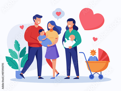 Loving Family Moments Silhouettes of Mother and Father with Baby