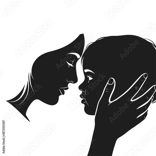 Tender moment of two faces