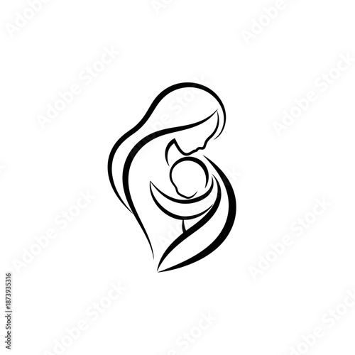 Mother and child silhouette