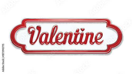 Valentine's Day greeting with elegant red text and heart