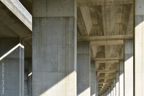 Scenery under the highway overpass.