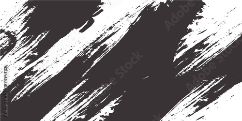 Abstract grunge vector illustration featuring a black ink splash design with dirty paint brush strokes and a grungy splat texture on a vintage art border element