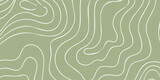 Abstract Topographic Map Lines on Green Background.