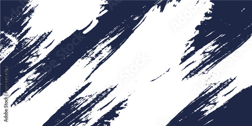 Abstract blue grunge background with artistic ink brush strokes features a dark textured frame and a black paint splatter design resembling a vintage vector map of the Europe continent