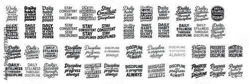 Inspirational quotes on discipline and consistency in typography design