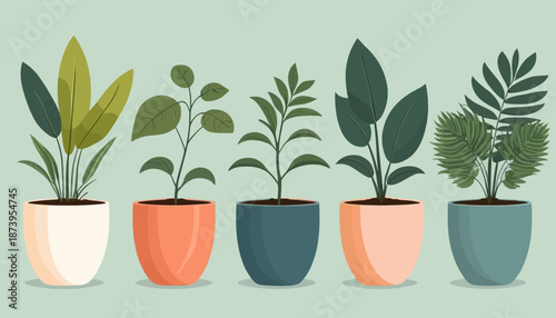vector of plant on the pot