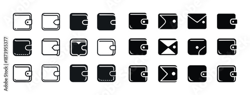 Collection of minimalist wallet and envelope icon designs
