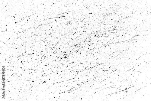 Grunge texture overlay distressed white background vector. Black scratched abstract pattern rough surface. Aged vintage worn noise grain design