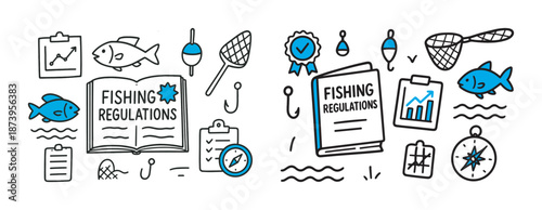 Fishing regulations: illustrated guide with gear and tools