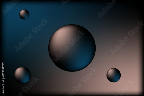 Abstract 3D circle papercut layer Dark Colors background with light colors effect