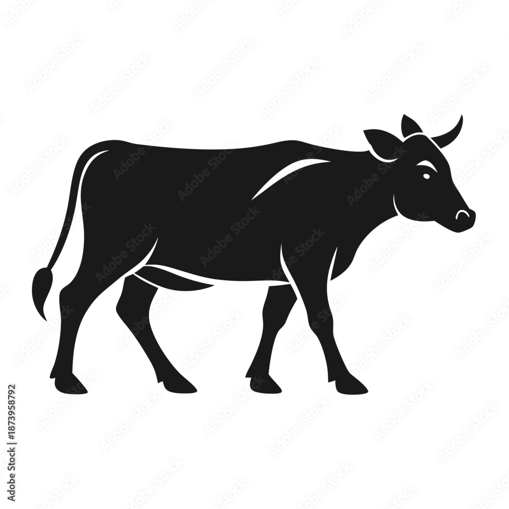 Fototapeta premium Large Bull Silhouette with Defined Shoulder Mass