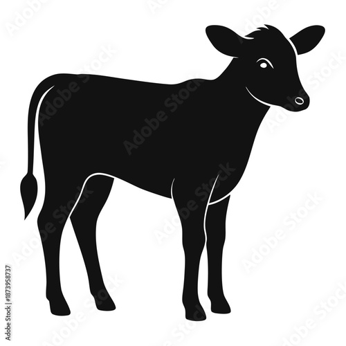 Detailed Cattle Silhouette Illustration Variation 4