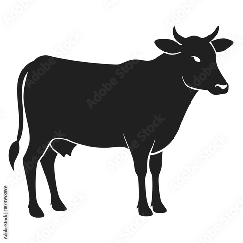 Cattle Herd Group Silhouette in Horizontal Layout
