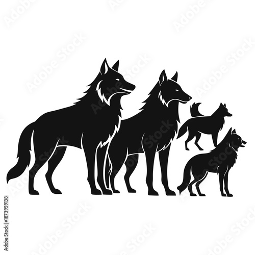 Farm Cattle Vector Silhouette with Clean Contour Lines
