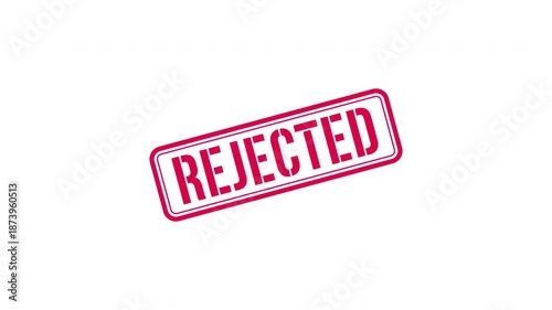Red Rejected Stamp on transparent Background.