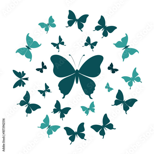 Unique artistic butterfly silhouette design variation number 18 with decorative wings